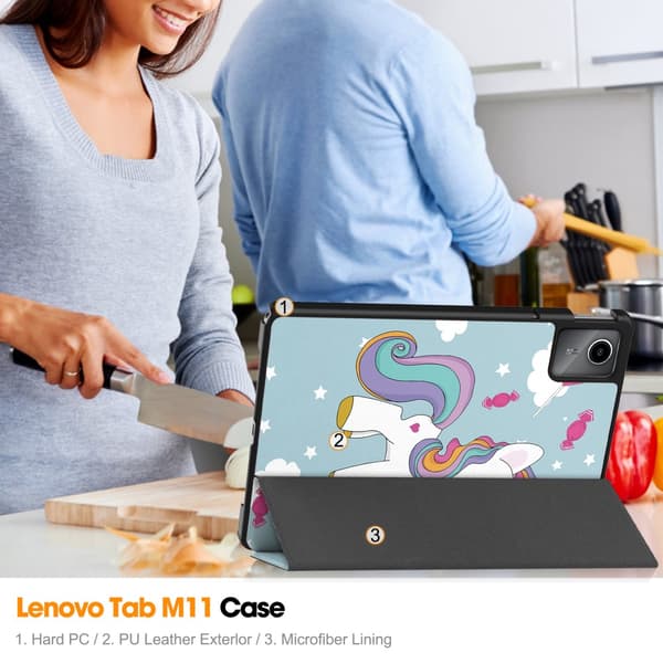 Lenovo Tab M11 Fodral Tri-fold Unicorn