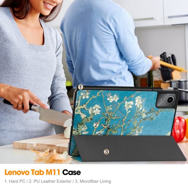 Lenovo Tab M11 Fodral Tri-fold Körsbärsblommor