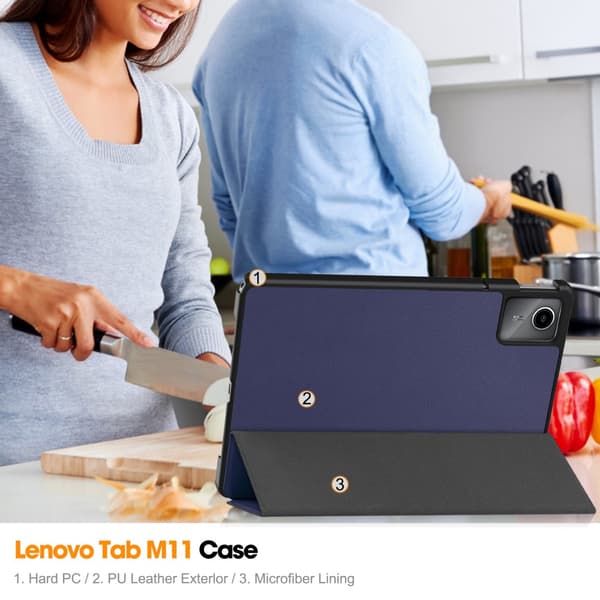 Lenovo Tab M11 Fodral Tri-fold Blå