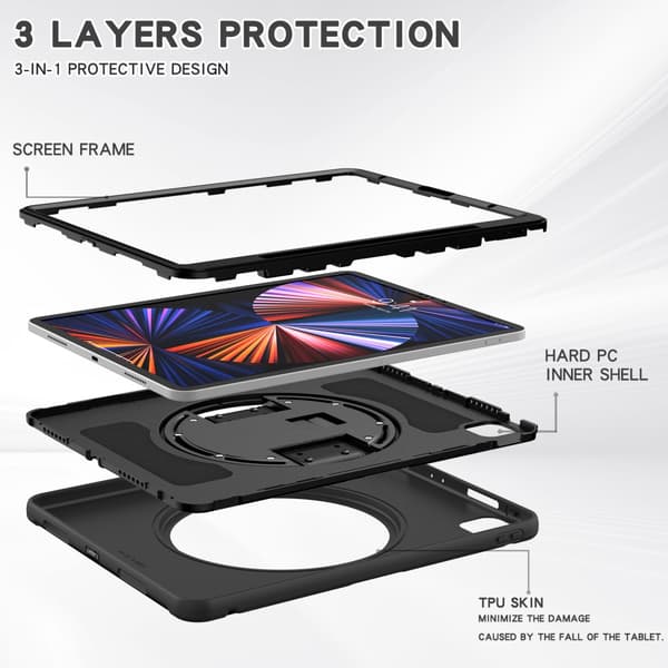 Stöttåligt Skal iPad Pro 12.9 6th Gen (2022) Svart