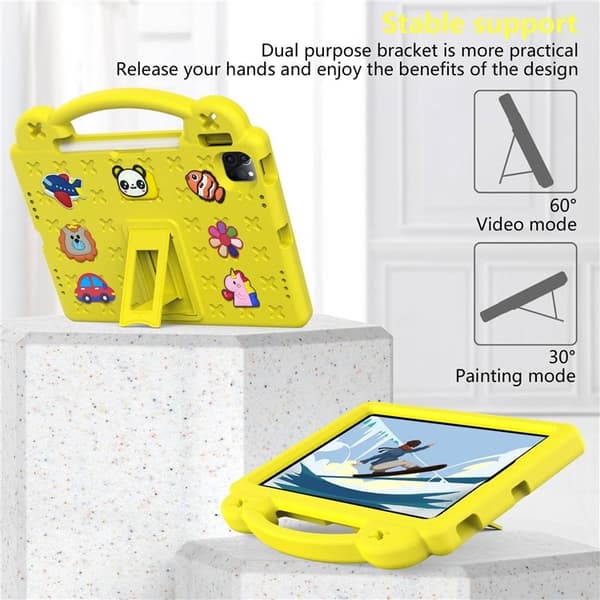 iPad Pro 11 (2018/2020/2021/2022) Skal EVA Kickstand Shockproof - Gul