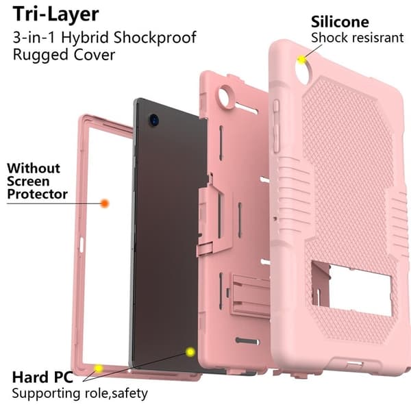 Galaxy Tab A8 10.5 (2021) Skal Robot B2 Kickstand - Rosa
