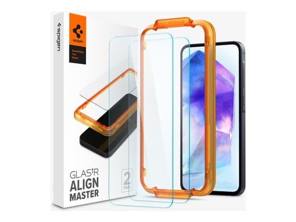 Spigen GLAS.tR AlignMaster, Samsung, Galaxy A55 5G (2024), naarmuuntumaton, läpinäkyvä, 2 kpl