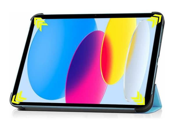 CoreParts - Lommebok for nettbrett - tri-fold caster, with auto-wake function - polyuretanlær - himmelblå - for Apple 10.9-inch iPad Wi-Fi (10. gener