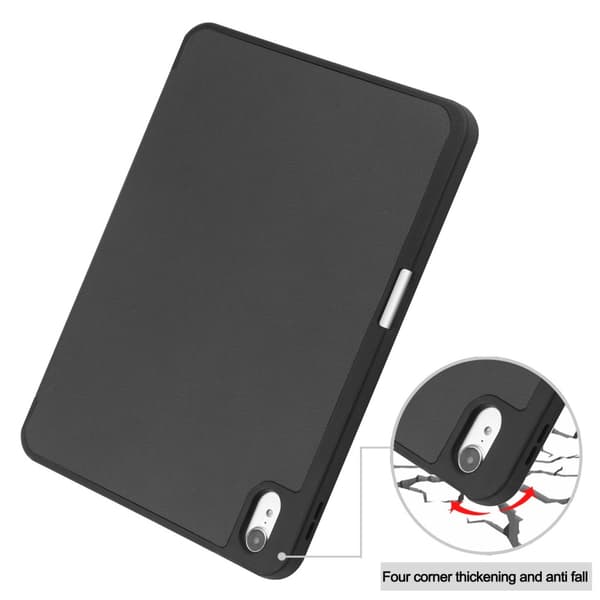 iPad 10.9 10th Gen (2022) Fodral Tri-Fold Med Pencil-hållare Svart