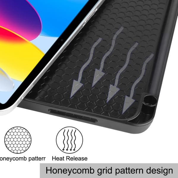 iPad 10.9 10th Gen (2022) Fodral Tri-Fold Med Pencil-hållare Svart