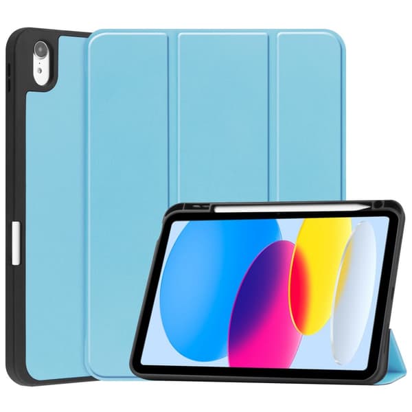 iPad 10.9 10th Gen (2022) Fodral Tri-Fold Med Pencil-hållare Blå