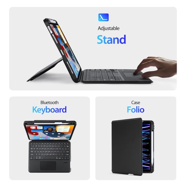 Dux Ducis Bluetooth-tangentbord Fodral iPad Pro 11 2nd Gen (2020) Svart