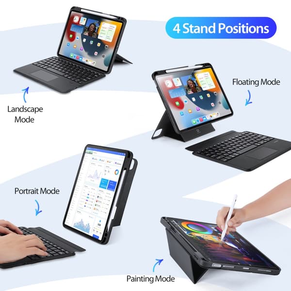 Dux Ducis Bluetooth-tangentbord Fodral iPad Pro 11 2nd Gen (2020) Svart