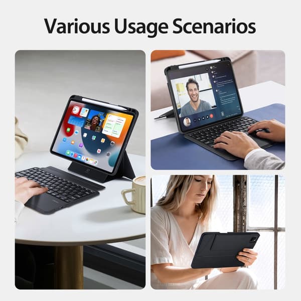 Dux Ducis Bluetooth-tangentbord Fodral iPad Pro 11 3rd Gen (2021) Svart