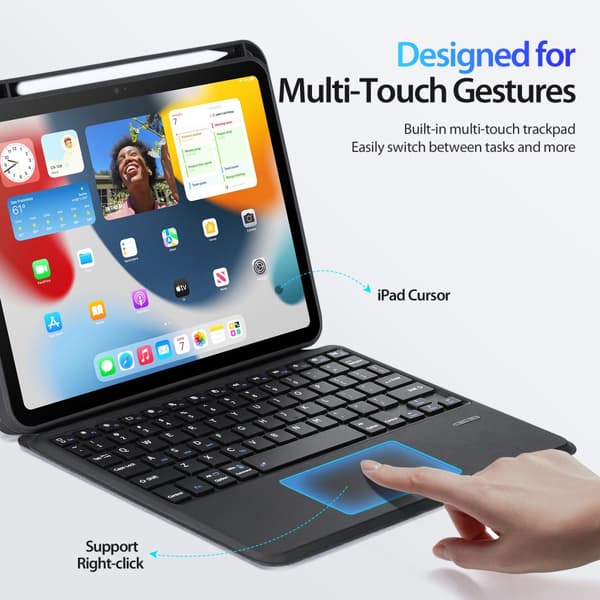 Dux Ducis Bluetooth-tangentbord Fodral iPad 10.9 10th Gen (2022) Svart