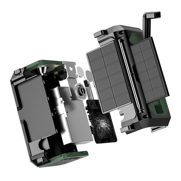 håndsving Radio 12000mAh Power Bank Batteri lommelygte Solar opladning
