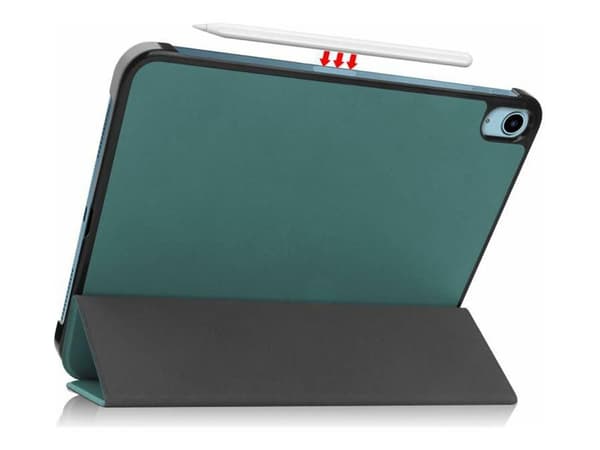 CoreParts - Lommebok for nettbrett - tri-fold caster, with auto-wake function - polyuretanlær - mørk grønn - for Apple 10.9-inch iPad (10. generasjon