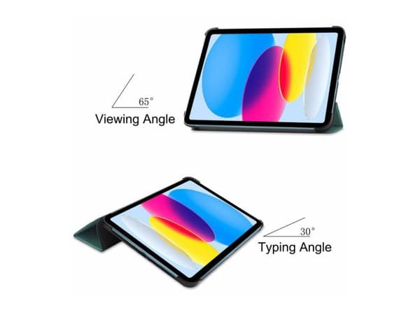 CoreParts - Lommebok for nettbrett - tri-fold caster, with auto-wake function - polyuretanlær - mørk grønn - for Apple 10.9-inch iPad (10. generasjon
