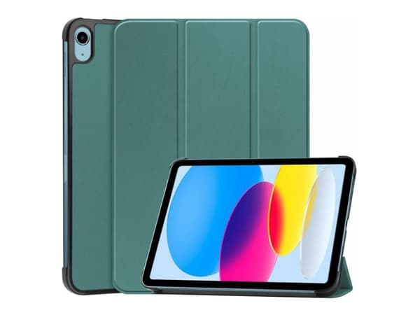 CoreParts - Lommebok for nettbrett - tri-fold caster, with auto-wake function - polyuretanlær - mørk grønn - for Apple 10.9-inch iPad (10. generasjon