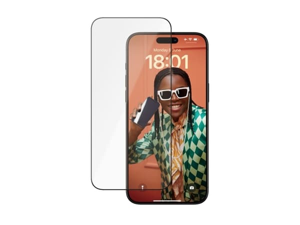 PanzerGlass Ceramic Protection - Skjermbeskyttelse for mobiltelefon - ultravid passform m. EasyAligner - glass - rammefarge svart - for Apple iPhone