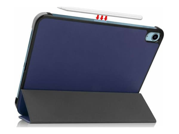 CoreParts - Lommebok for nettbrett - tri-fold caster, with auto-wake function - polyuretanlær - blå - for Apple 10.9-inch iPad Wi-Fi (10. generasjon)