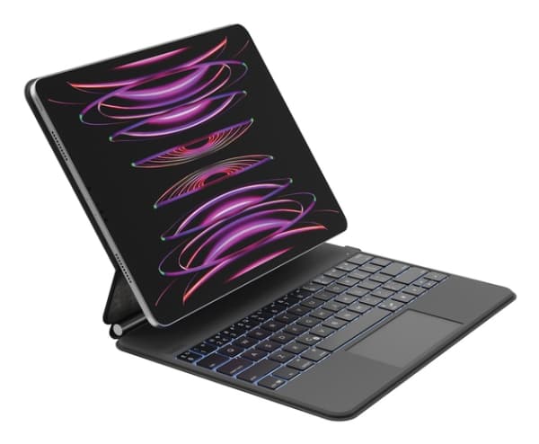 Belkin Connect Pro - Tangentbord och foliefodral (skyddsfodral) - med magnetiskt stativ - med pekplatta - bakgrundsbelyst - trådlös - Bluetooth - QWE