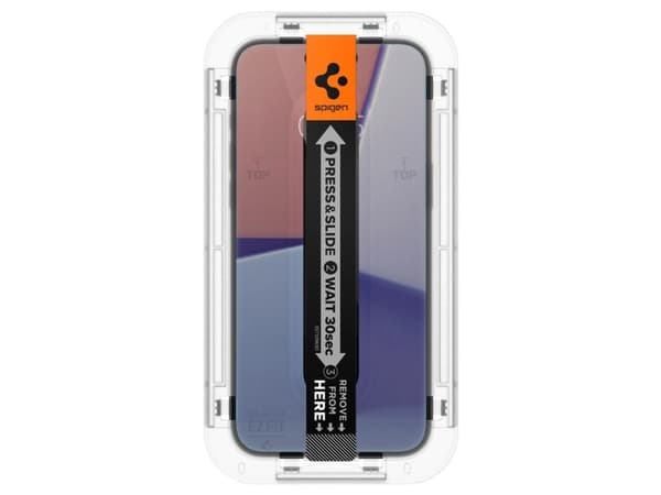 Spigen GLAS.tR EZ Fit - Skjermbeskyttelse for mobiltelefon - glass - mørk - for Apple iPhone 15