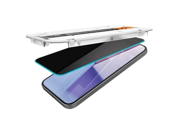 Spigen GLAS.tR EZ Fit - Skjermbeskyttelse for mobiltelefon - glass - mørk - for Apple iPhone 15