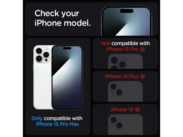 Spigen GLAS.tR EZ Fit - Skärmskydd för mobiltelefon - glas - integritet - för Apple iPhone 15 Pro Max