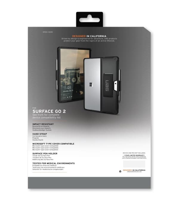 Urban Armor Gear Microsoft Surface Go 3/2/1 Scout med HS Svart BULK