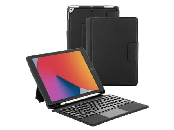Mobilis - Tastatur og folioveske - protective case, detachable - med styreplate - trådløs - Bluetooth - AZERTY - Fransk - svart