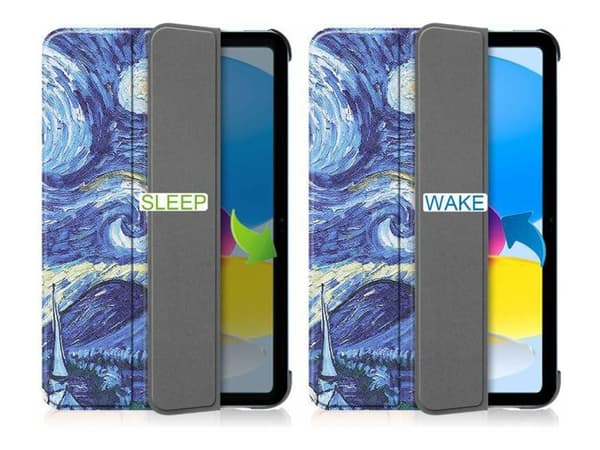 CoreParts - Lommebok for nettbrett - tri-fold caster, with auto-wake function - polyuretanlær - starry sky style - for Apple 10.9-inch iPad Wi-Fi (10