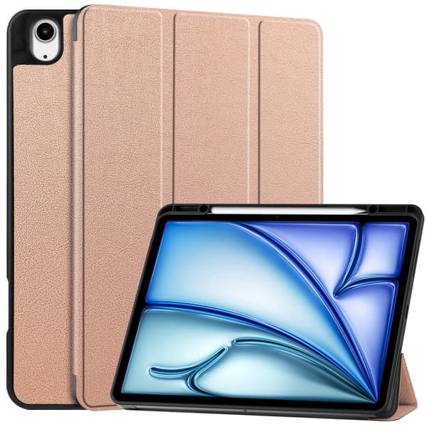 Til iPad Air 13 (2024) Etui Tre-fold Stativ Tablet Cover med Pen Holder