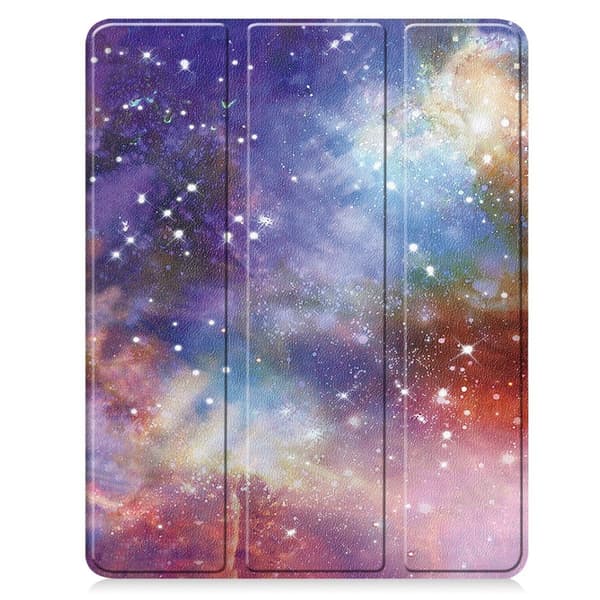 Til iPad Air 13 (2024) Etui Tre-fold Stativ Tablet Cover med Pen Holder - Galaxy