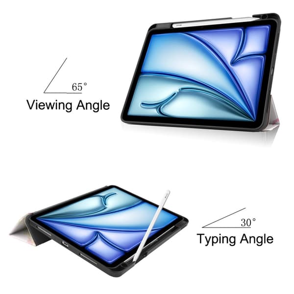 Til iPad Air 11 (2024) Etui Tre-fold Stativ Tablet Cover med Pen Holder - Girl