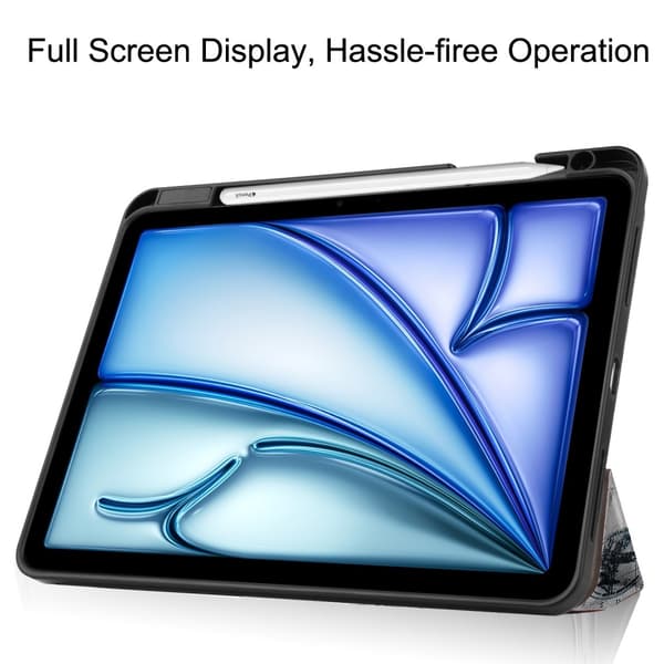 Til iPad Air 11 (2024) Etui Tre-fold Stativ Tablet Cover med Pen Holder - Tower