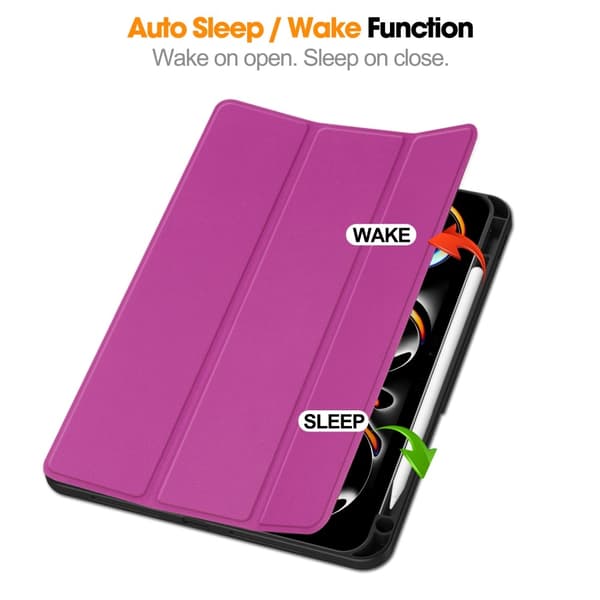 Til iPad Pro 11 (2024) Etui Tre-fold Stativ Tablet Cover med Pen Holder