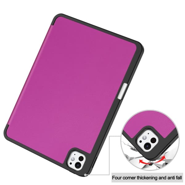 Til iPad Pro 11 (2024) Etui Tre-fold Stativ Tablet Cover med Pen Holder