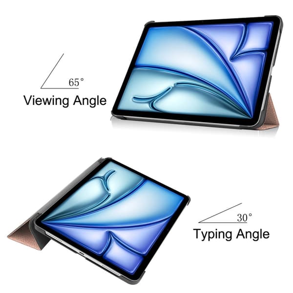 Til iPad Air 11 (2024) Etui Tre-fold Stativ Tablet Cover - RoseGold