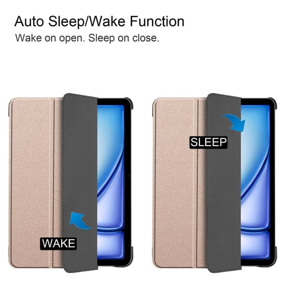 Till iPad Air 11 (2024) Slim fit tri-fold fodral - Guld