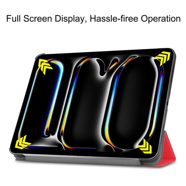 Til iPad Pro 11 (2024) Etui Tre-fold Stativ Tablet Cover - Rød