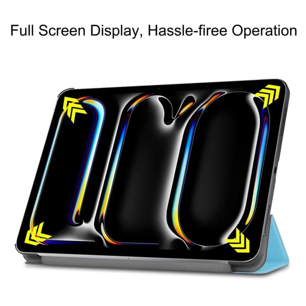 Til iPad Pro 11 (2024) Etui Tre-fold Stativ Tablet Cover - LysBlå