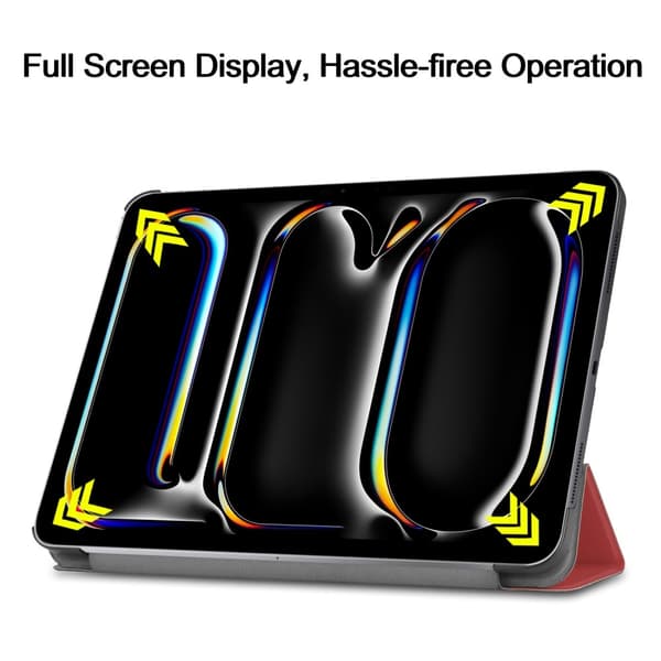 Til iPad Pro 11 (2024) Etui Tre-fold Stativ Tablet Cover - Vinrød