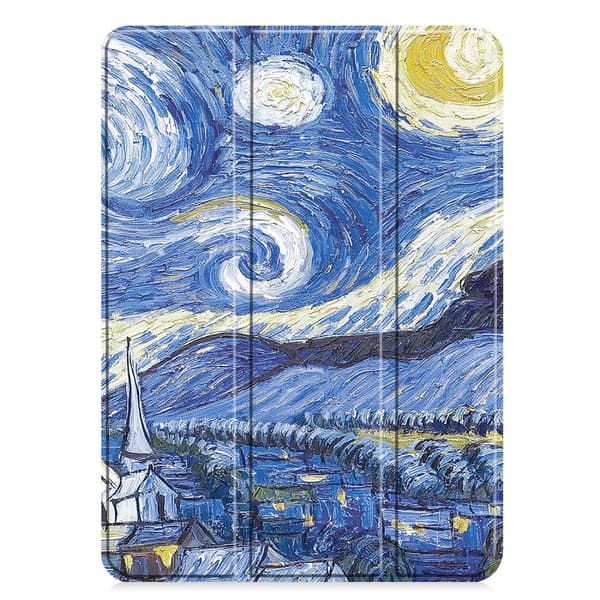 Til iPad Pro 11 (2024) Etui Tre-fold Stativ Tablet Cover - Painting