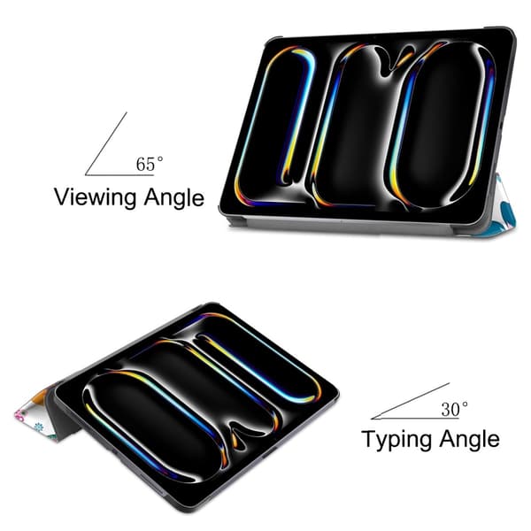 Til iPad Pro 11 (2024) Etui Tre-fold Stativ Tablet Cover - Butterflies