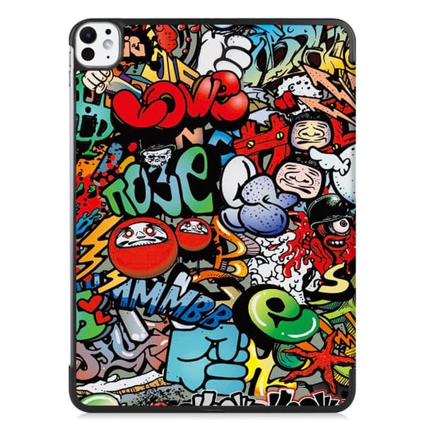 Till iPad Pro 11 (2024) Slim fit tri-fold fodral - Graffiti