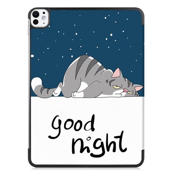 Til iPad Pro 11 (2024) Etui Tre-fold Stativ Tablet Cover - Cat