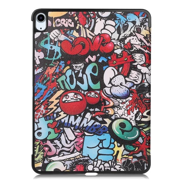 Til iPad Air 11 (2024) Etui Tre-fold Stativ Tablet Cover - Graffiti