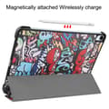 Miniatyrbillede 8 af 8: Til iPad Air 11 (2024) Etui Tre-fold Stativ Tablet Cover - Graffiti