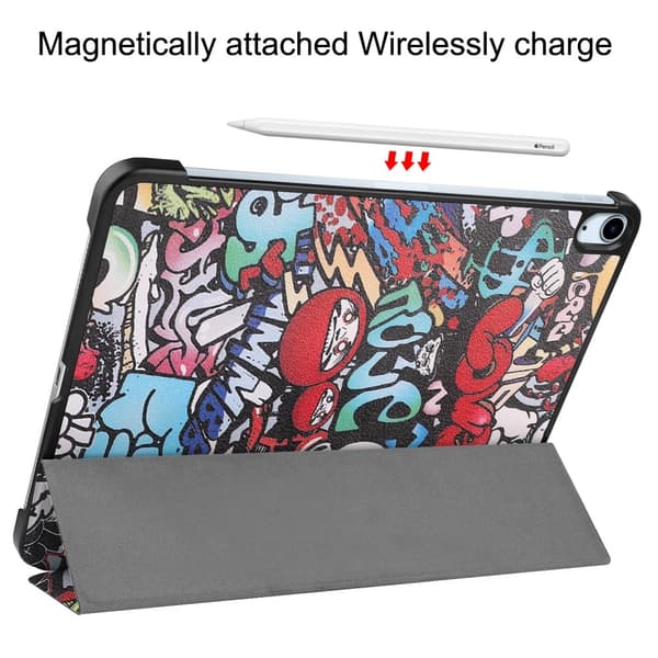 Til iPad Air 11 (2024) Etui Tre-fold Stativ Tablet Cover - Graffiti