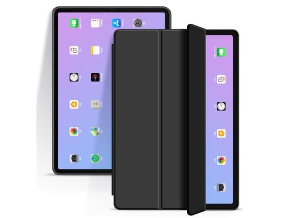 eSTUFF Denver - Vikbart fodral för surfplatta - termoplastisk polyuretan (TPU), polyuretanläder - svart - för Apple 13-inch iPad Air (M2)