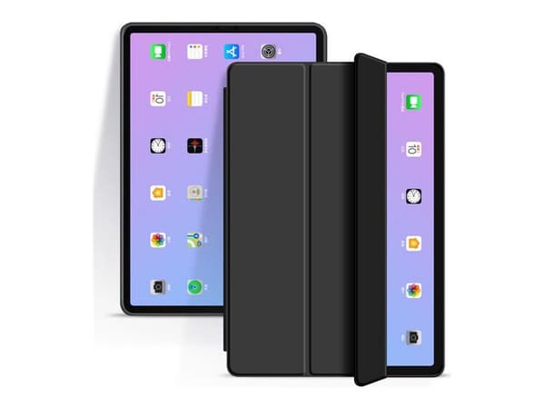 eSTUFF Denver - Vikbart fodral för surfplatta - termoplastisk polyuretan (TPU), polyuretanläder - svart - för Apple 13-inch iPad Air (M2)