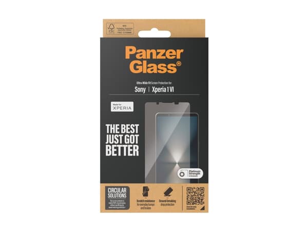 PanzerGlass ® Näytönsuoja Sony Xperia 1 VI | Ultra-Wide Fit, Sony, Sony - Xperia 1 VI, Kuiva-asennus, Naarmuuntumaton, Iskunkestävä, Läpinäkyvä, 1 kp
