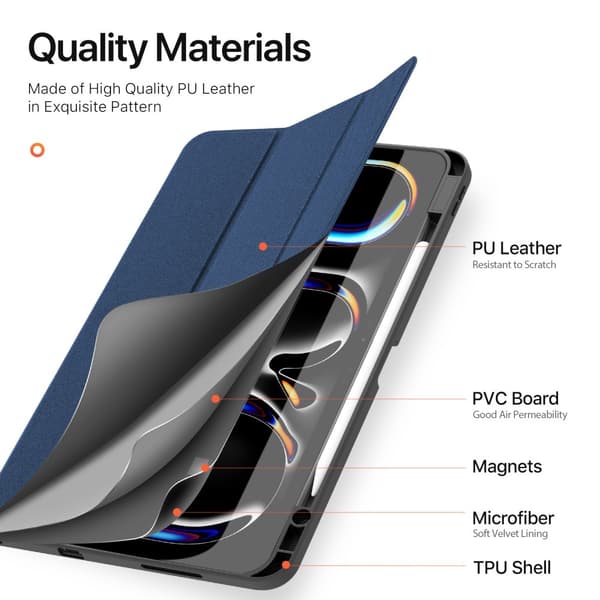 DUX DUCIS Domo iPad Pro 13 (2024) fodral Tri-Fold - Blå
